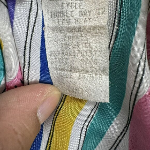 Colorful Striped Womens Sleeveless crop top LA Intimates Size Small Oversize - Picture 3 of 9